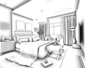 luxurious stylish bedroom 13 3D Model