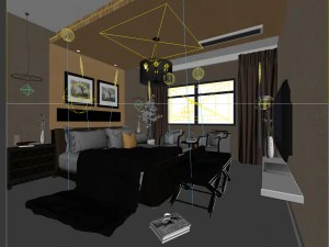 luxurious stylish bedroom 13 3D Model