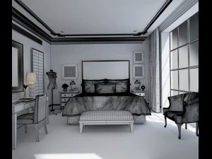 luxurious stylish bedroom 14 3D Model
