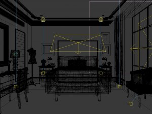 luxurious stylish bedroom 14 3D Modell