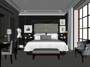 luxurious stylish bedroom 14 3D Modell