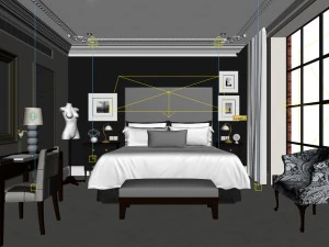 luxurious stylish bedroom 14 3D Model