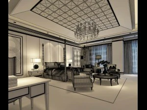 luxurious stylish bedroom 15 3D Model