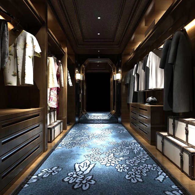 luxurious stylish bedroom 17 3D Model .c4d .max .obj .3ds .fbx .stl .blend 