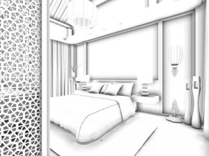 luxurious stylish bedroom 19 3D Model