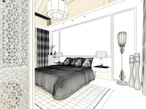 luxurious stylish bedroom 19 3D Model