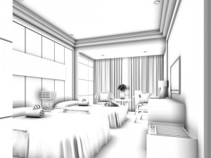 luxurious stylish bedroom 20 3D मॉडल