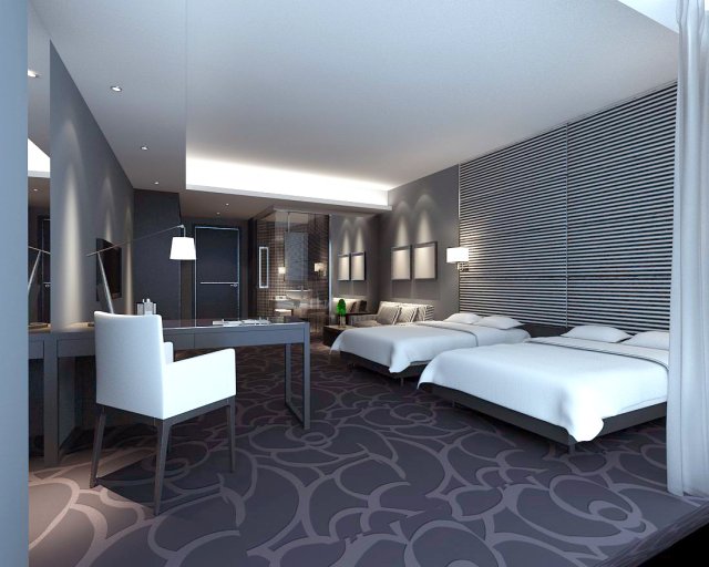 luxurious stylish bedroom 23 Model 3D .c4d .max .obj .3ds .fbx .stl .blend