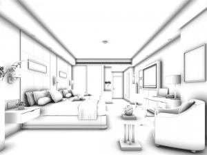 luxurious stylish bedroom 28 3D Model