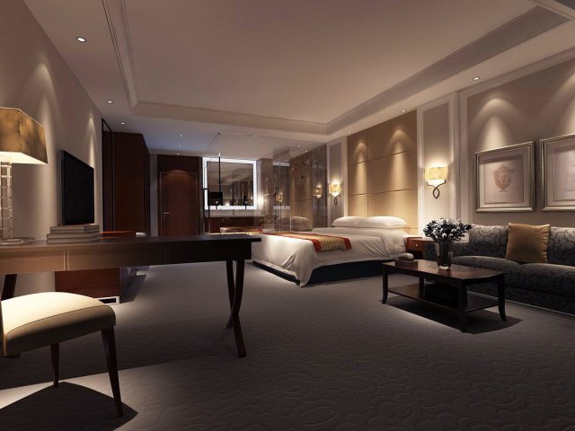 luxurious stylish bedroom 30 3D Model .c4d .max .obj .3ds .fbx .stl .blend 