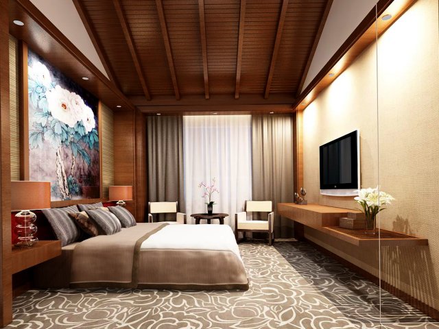 luxurious stylish bedroom 32 Modèle 3D .c4d .max .obj .3ds .fbx .stl .blend 