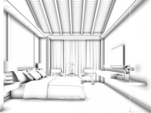luxurious stylish bedroom 32 Modèle 3D