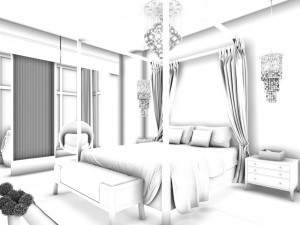 luxury stylish interior master bedroom - 01 3D Модель