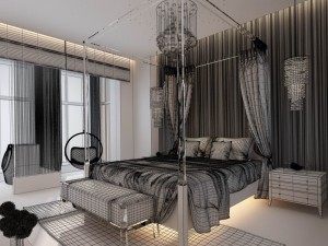 luxury stylish interior master bedroom - 01 3D Модель