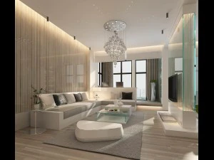 luxury stylish interior master bedroom - 01 3D Model