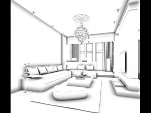 luxury stylish interior master bedroom - 01 3D Model