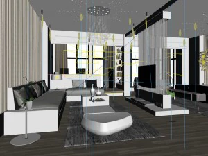 luxury stylish interior master bedroom - 01 3D Model
