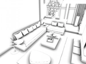 luxury stylish interior master bedroom - 01 3D Model
