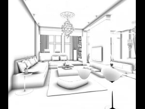 luxury stylish interior master bedroom - 01 3D Model