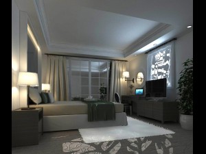 luxury stylish interior master bedroom - 02 3D Модель