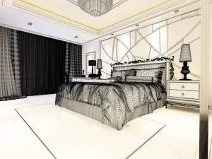 luxury stylish interior master bedroom - 03 3D Model