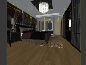 luxury stylish interior master bedroom - 03 3D Model