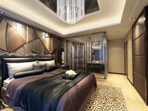 luxury stylish interior master bedroom - 03 3D Model
