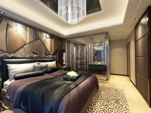 luxury stylish interior master bedroom - 03 3D Model