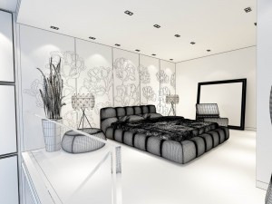luxury stylish interior master bedroom - 07 Modello 3D