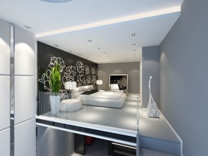 luxury stylish interior master bedroom - 07 Modello 3D