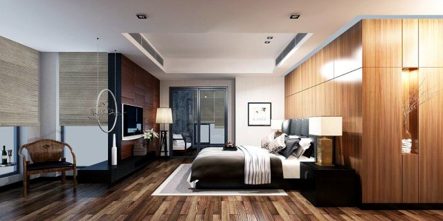 luxury stylish interior master bedroom - 08 3D Модель .c4d .max .obj .3ds .fbx .stl .blend 