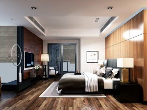 luxury stylish interior master bedroom - 08 3D Model
