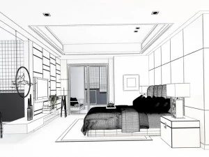 luxury stylish interior master bedroom - 08 3D Model