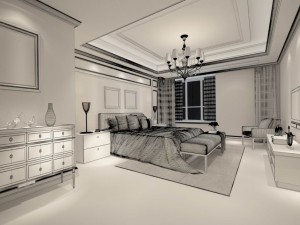 luxury stylish interior master bedroom - 09 3D Model