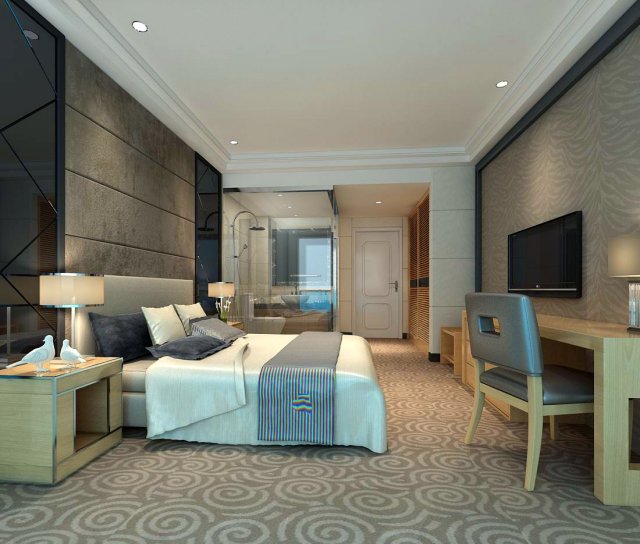 luxury stylish interior master bedroom - 10 Modelo 3D .c4d .max .obj .3ds .fbx .stl .blend 