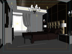 luxury stylish interior master bedroom - 11 3D Model
