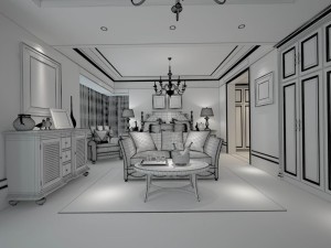 luxury stylish interior master bedroom - 13 Model 3D