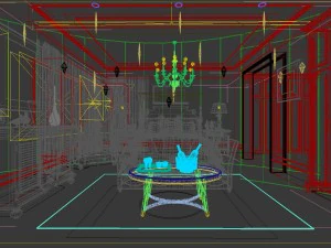 luxury stylish interior master bedroom - 13 3D Model