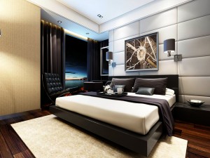 luxury stylish interior master bedroom - 15 3D Model