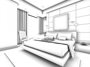 luxury stylish interior master bedroom - 15 3D Model