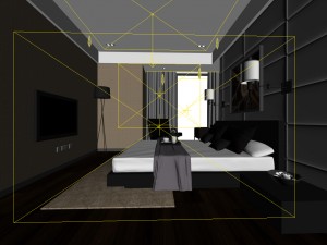 luxury stylish interior master bedroom - 15 3D Model