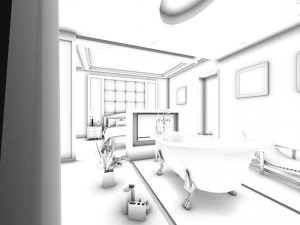 luxury stylish interior master bedroom - 19 3D Model