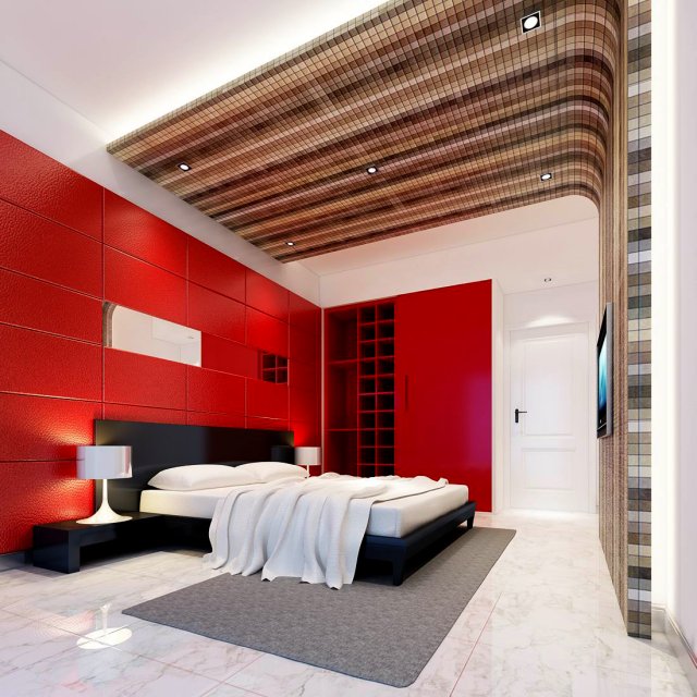 luxury stylish interior master bedroom - 21 3D 模型 .c4d .max .obj .3ds .fbx .stl .blend 