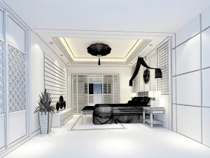 luxury stylish interior master bedroom - 23 3D Model