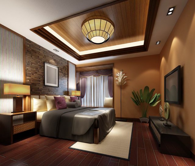 luxury stylish interior master bedroom - 24 3D मॉडल .c4d .max .obj .3ds .fbx .stl .blend 