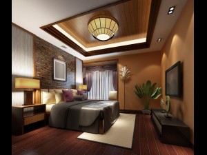 luxury stylish interior master bedroom - 24 3D Model