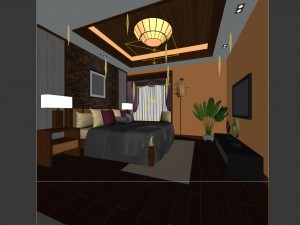 luxury stylish interior master bedroom - 24 3D मॉडल