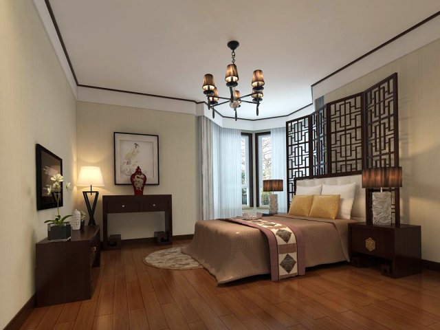 luxury stylish interior master bedroom - 27 3D 模型 .c4d .max .obj .3ds .fbx .stl .blend 