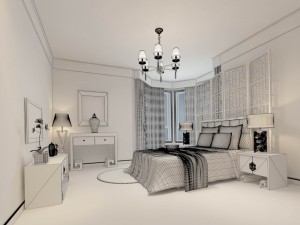luxury stylish interior master bedroom - 27 3D 模型