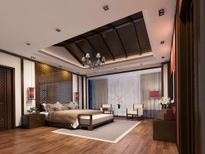 luxury stylish interior master bedroom - 28 3D Model